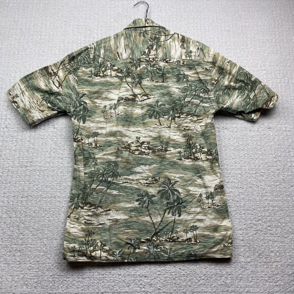 St Johns Bay Island Style Hawaiian Shirt Men Sz S Cotton Sailboat Palm Tree Y2K - Picture 10 of 14